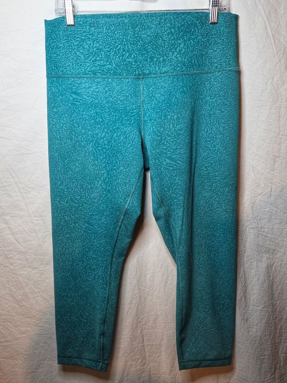 Lululemon W6BRES Wunder Train High Rise Crop 23" Crunch Teal Lagoon 15 NWOT